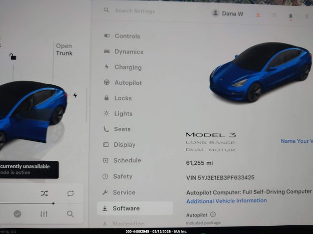 Продажа на аукционе авто 2023 Tesla Model 3 Long Range Dual Motor All-wheel Drive, vin: 5YJ3E1EB3PF633425, номер лота: 44552949