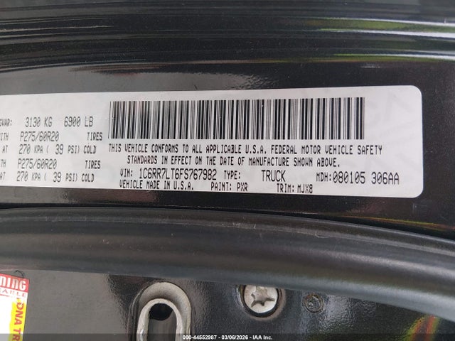2015 RAM 1500 1C6RR7LT6FS767982 Photo 8