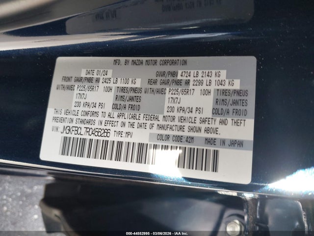 Продаж на аукціоні авто 2024 Mazda Cx-5 2.5 S Preferred, vin: JM3KFBCL7R0456266, номер лоту: 44552995
