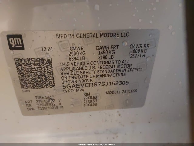 Продажа на аукционе авто 2025 Buick Enclave Avenir Fwd, vin: 5GAEVCRS7SJ152305, номер лота: 44553046