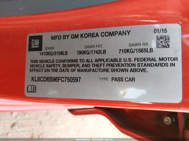 Chevrolet Spark 1lt Cvt 2015 KL8CD6S96FC750597 Image 9