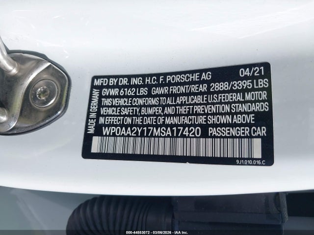 Porsche Taycan 2021 WP0AA2Y17MSA17420 Image 9