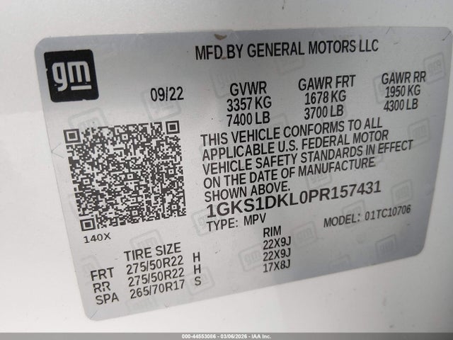 Aukcja sprzedaży 2023 Gmc Yukon 2wd Denali, vin: 1GKS1DKL0PR157431, numer aukcji: 44553086