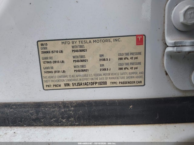 2013 TESLA MODEL S 5YJSA1AC1DFP10200 Photo 8