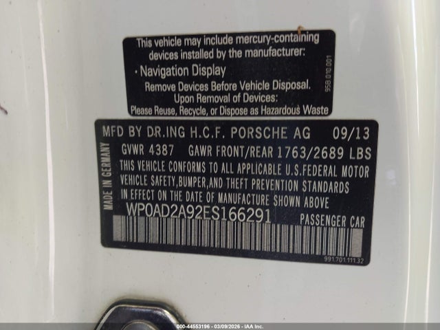 2014 PORSCHE 911 WP0AD2A92ES166291 Photo 8
