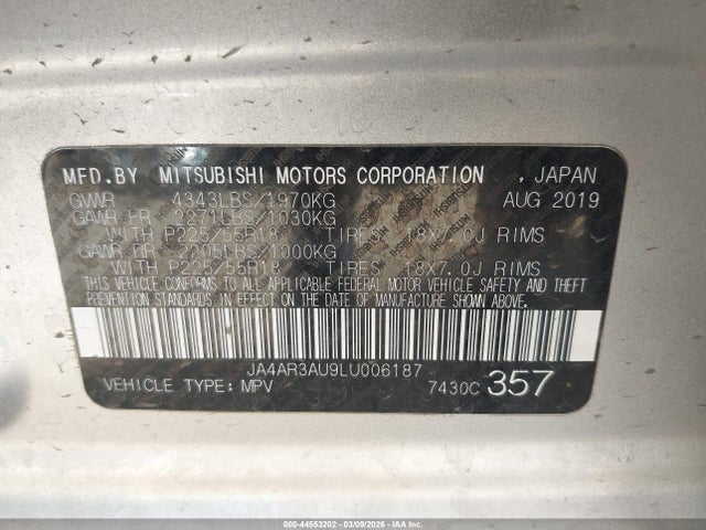 2020 MITSUBISHI OUTLANDER SPORT JA4AR3AU9LU006187 Photo 8