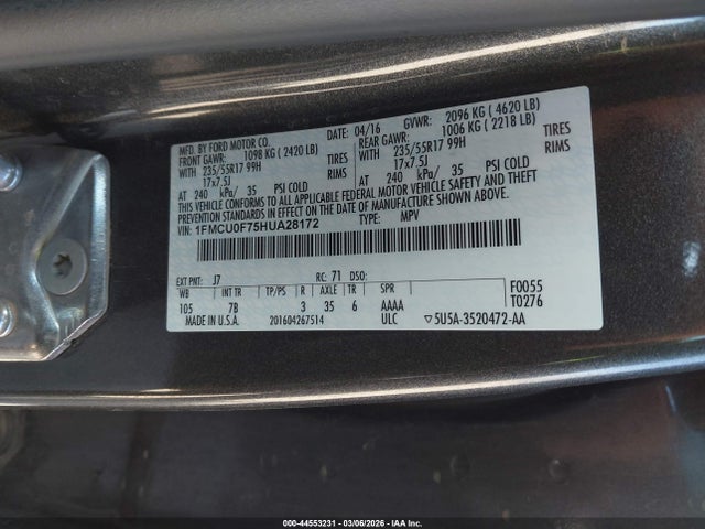 Ford ESCAPE S 2017 1FMCU0F75HUA28172 Image 9