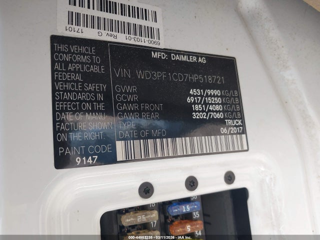 2017 MERCEDES-BENZ SPRINTER 3500 WD3PF1CD7HP518721 Photo 8