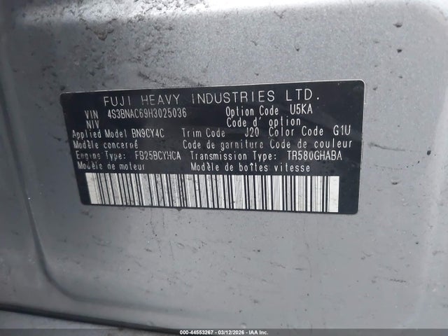 4S3BNAC69H3025036 Subaru Legacy 2.5i Premium