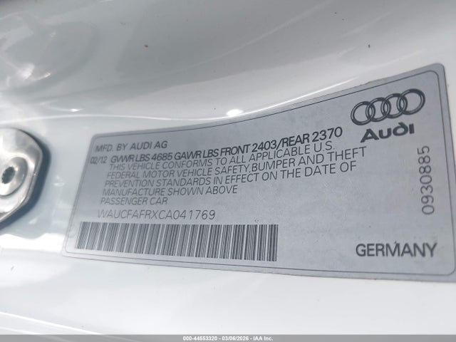 2012 AUDI A5 WAUCFAFRXCA041769 Photo 8