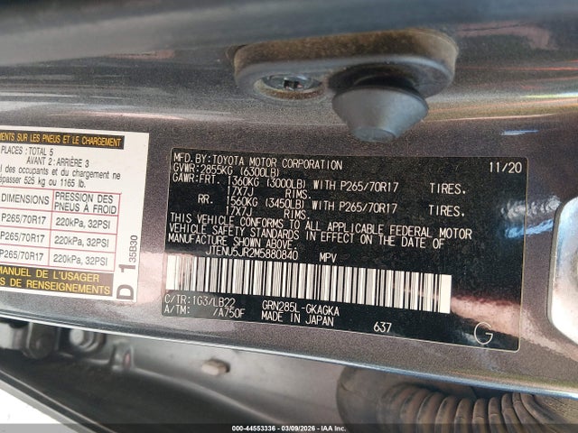 JTENU5JR2M5880840 Toyota 4runner Sr5 Premium