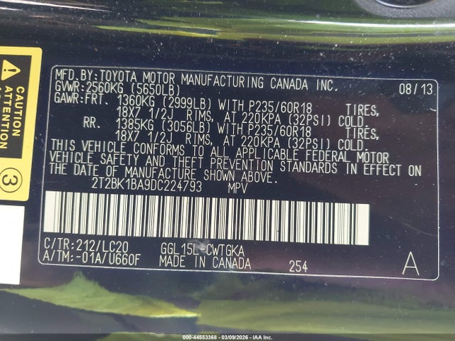 Продажа на аукционе авто 2013 Lexus Rx 350, vin: 2T2BK1BA9DC224793, номер лота: 44553368