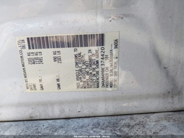 Nissan Maxima 3.5 Sv 2017 1N4AA6AP4HC374420 Image 9