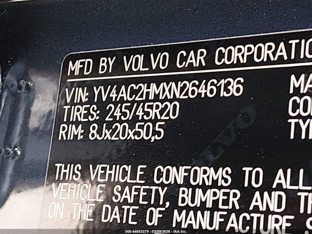 2022 VOLVO XC40 YV4AC2HMXN2646136 Photo 8
