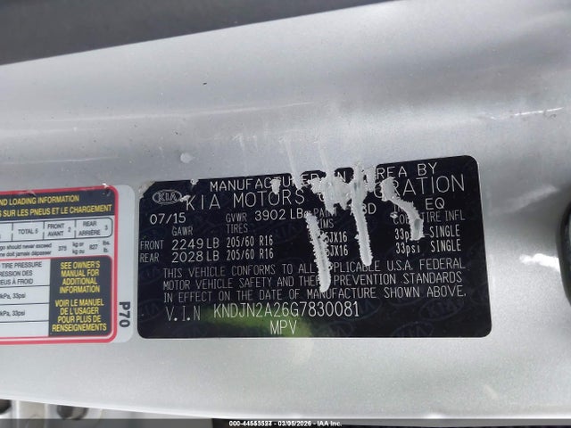KNDJN2A26G7830081 KIA Soul