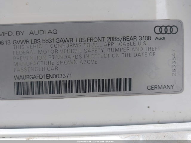 2014 AUDI A8 L WAURGAFD1EN003371 Photo 8