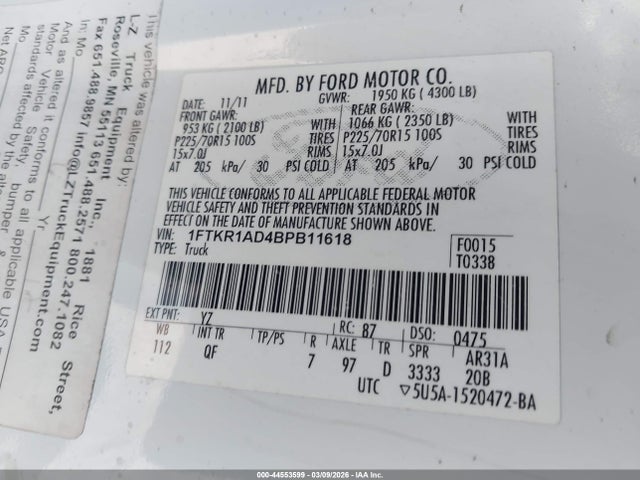 2011 FORD RANGER 1FTKR1AD4BPB11618 Photo 8