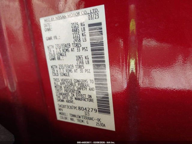 Nissan Rogue Sl Intelligent Awd 2023 5N1BT3CB7PC804279 Image 9