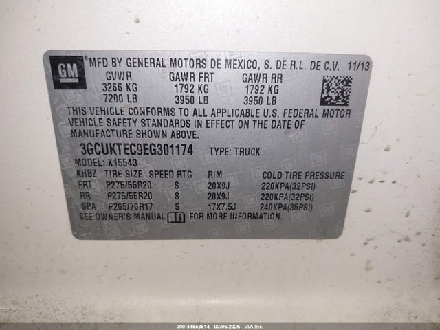 Chevrolet Silverado 1500 2014 3GCUKTEC9EG301174 Image 9