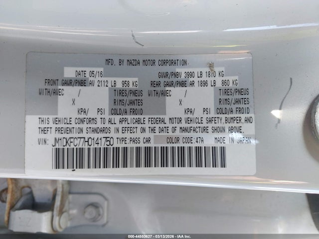 2017 MAZDA CX-3 JM1DKFC77H0141750 Photo 8