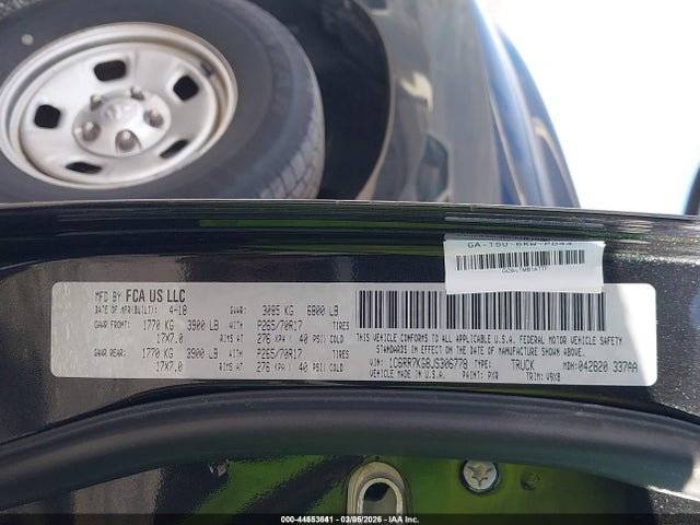 Продаж на аукціоні авто 2018 Ram 1500 Tradesman  4x4 5'7 Box, vin: 1C6RR7KG8JS306778, номер лоту: 44553641
