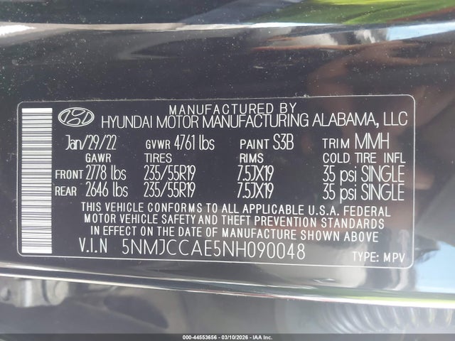 2022 HYUNDAI TUCSON 5NMJCCAE5NH090048 Photo 8