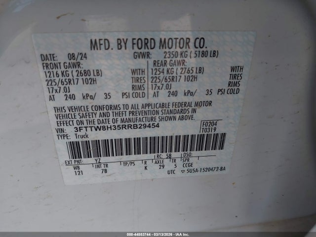 2024 FORD MAVERICK 3FTTW8H35RRB29454 Photo 8