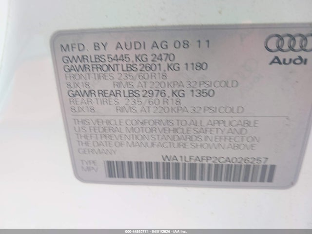2012 AUDI Q5 WA1LFAFP2CA026257 Photo 8