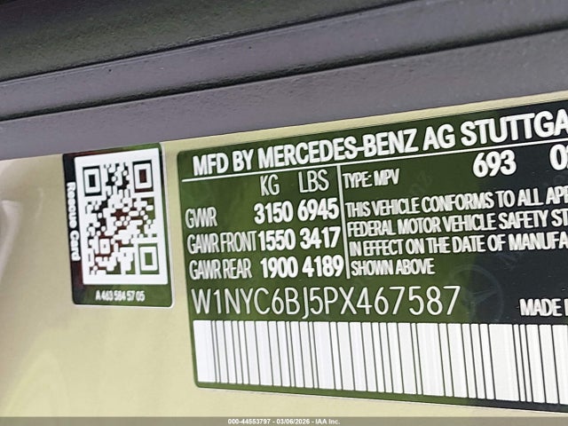 Продажа на аукционе авто 2023 Mercedes-benz G 550 4matic, vin: W1NYC6BJ5PX467587, номер лота: 44553797