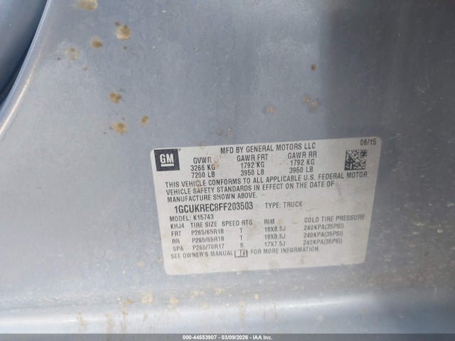 1GCUKREC8FF203503 Chevrolet Silverado 1500 2lt