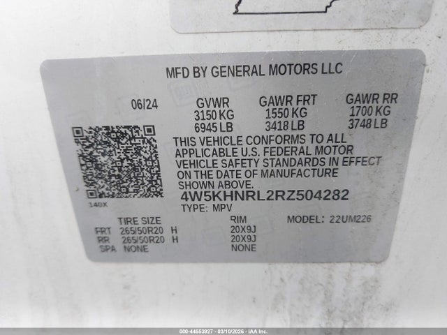 2024 Acura Zdx A-spec მანქანა იყიდება აუქციონზე, vin: 4W5KHNRL2RZ504282, აუქციონის ნომერი: 44553927