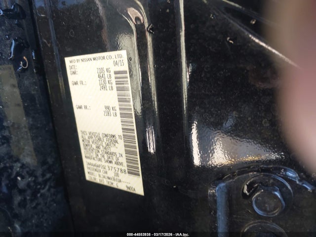 44553938 :رقم المزاد ، 1N4AA6AP2GC375788 vin ، 2016 Nissan Maxima 3.5 Platinum مزاد بيع
