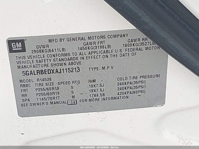 Продажа на аукционе авто 2010 Buick Enclave 1xl, vin: 5GALRBEDXAJ115213, номер лота: 44553950