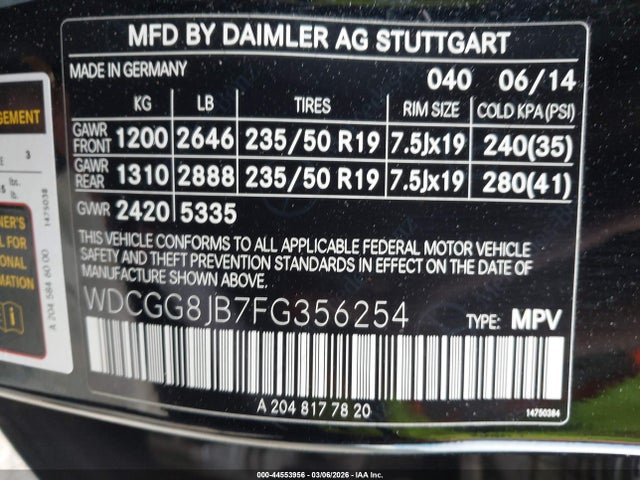 2015 Mercedes-benz Glk 350 4matic მანქანა იყიდება აუქციონზე, vin: WDCGG8JB7FG356254, აუქციონის ნომერი: 44553956
