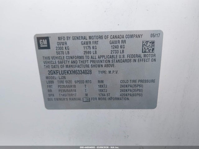 GMC Terrain Slt 2017 2GKFLUEKXH6334028 Image 9
