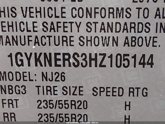 2017 Cadillac Xt5 Premium Luxury მანქანა იყიდება აუქციონზე, vin: 1GYKNERS3HZ105144, აუქციონის ნომერი: 44554008