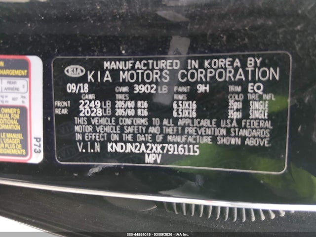 KIA Soul 2019 KNDJN2A2XK7916115 Image 9