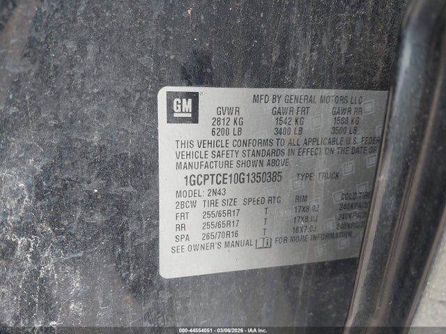 Chevrolet Colorado Lt 2016 1GCPTCE10G1350385 Image 9