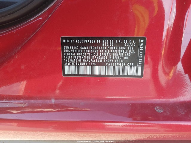 Продаж на аукціоні авто 2022 Volkswagen Jetta 1.5t Se, vin: 3VW7M7BU8NM011325, номер лоту: 44554080