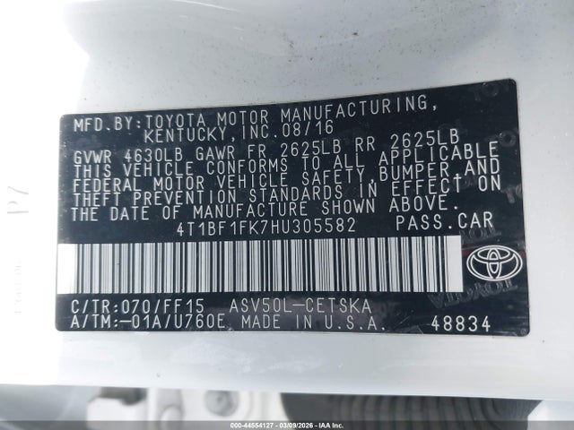 Toyota CAMRY SE 2017 4T1BF1FK7HU305582 Image 9