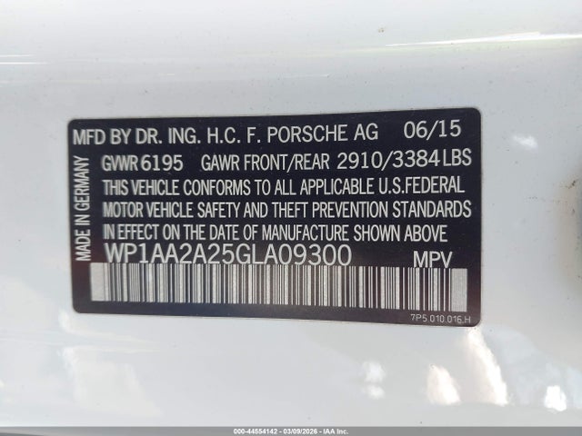 WP1AA2A25GLA09300 Porsche Cayenne