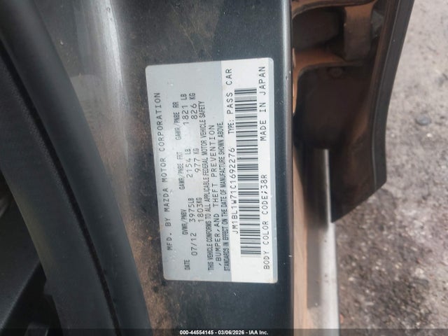 Aukcja sprzedaży 2012 Mazda Mazda3 I Grand Touring, vin: JM1BL1W71C1692276, numer aukcji: 44554145