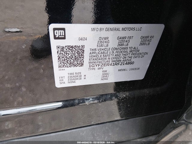 44554219 :رقم المزاد ، 1GYFZER41RF214860 vin ، 2024 Cadillac Xt4 Fwd Sport مزاد بيع