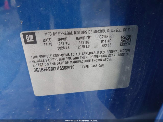 Chevrolet Cruze Lt Auto 2017 3G1BE6SMXHS563910 Image 9