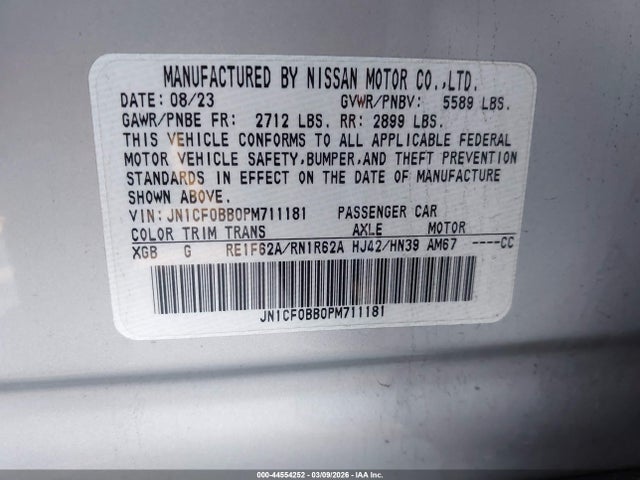 JN1CF0BB0PM711181 Nissan Aryia