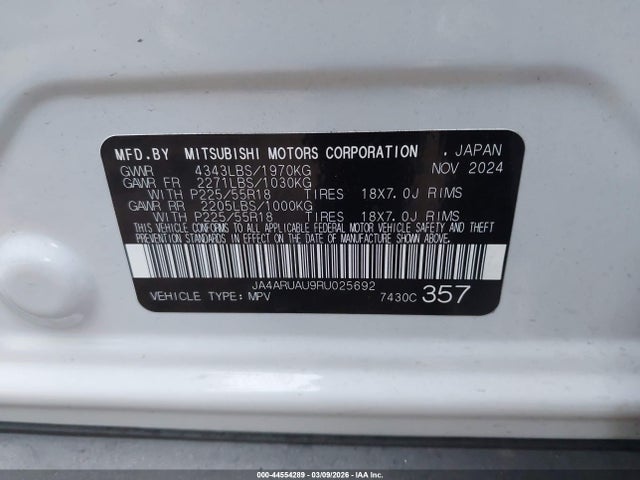 Продаж на аукціоні авто 2024 Mitsubishi Outlander Sport 2.0 Es Awc/2.0 Le Awc/2.0 Ralliart Awc/2.0 S Awc/2.0 Se Awc/2.0 Trail Edition Awc, vin: JA4ARUAU9RU025692, номер лоту: 44554289