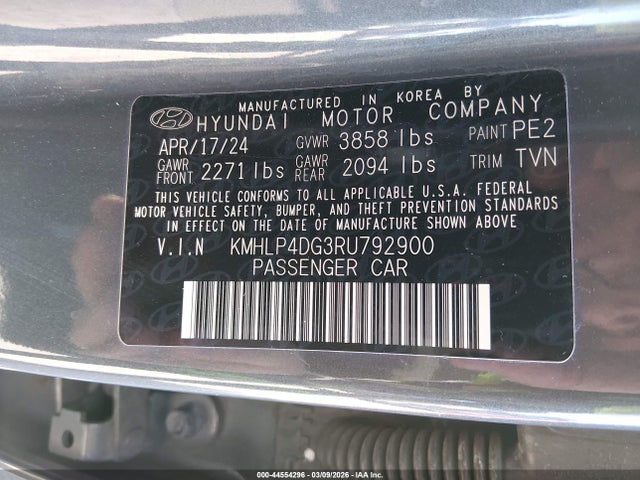 Hyundai Elantra Limited 2024 KMHLP4DG3RU792900 Image 9
