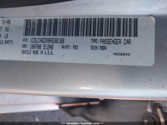44554297 :رقم المزاد ، 1C3LC46D39N536189 vin ، 2009 Chrysler Sebring Lx مزاد بيع