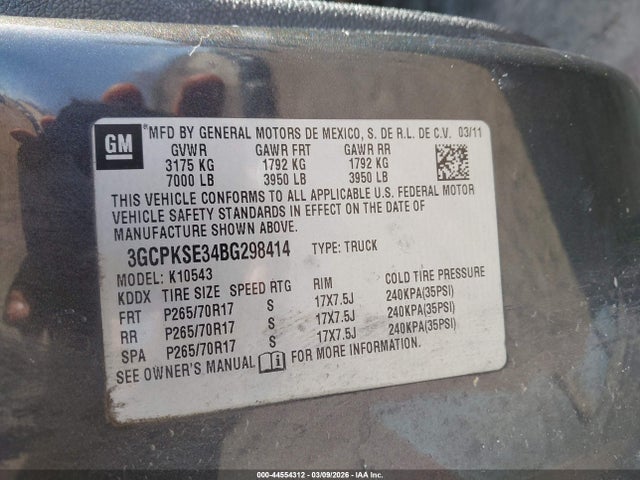 2011 CHEVROLET SILVERADO 1500 3GCPKSE34BG298414 Photo 8