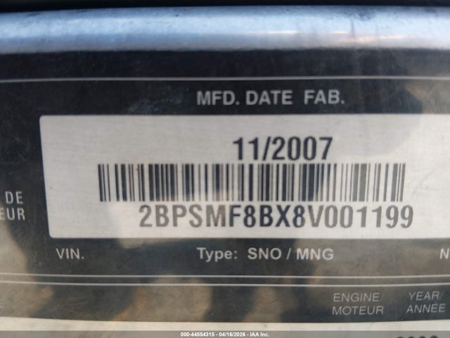 Продаж на аукціоні авто 2008 Ski-doo Mx Z Tnt 500 Ss, vin: 2BPSMF8BX8V001199, номер лоту: 44554315
